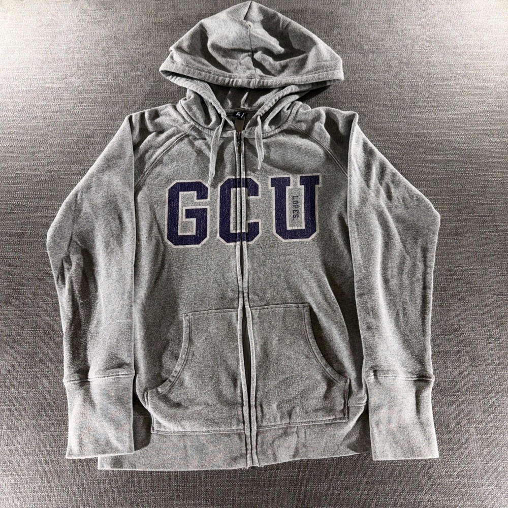 Gear For Sports GCU Hoodie Mens Medium Gray Good Zip Up Sweatshirt